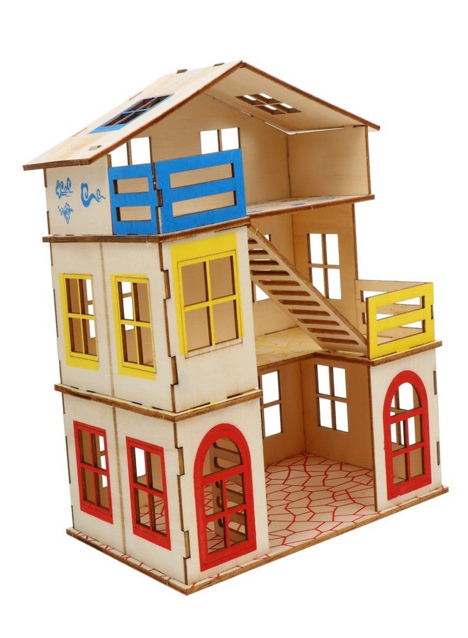 BCOATH Pet Villa Multi-Layer Hamster House with Ladder Natural Wooden Sleeping Nest Climbing Toy Small Animal Habitat Fun Activity Space - Image 1